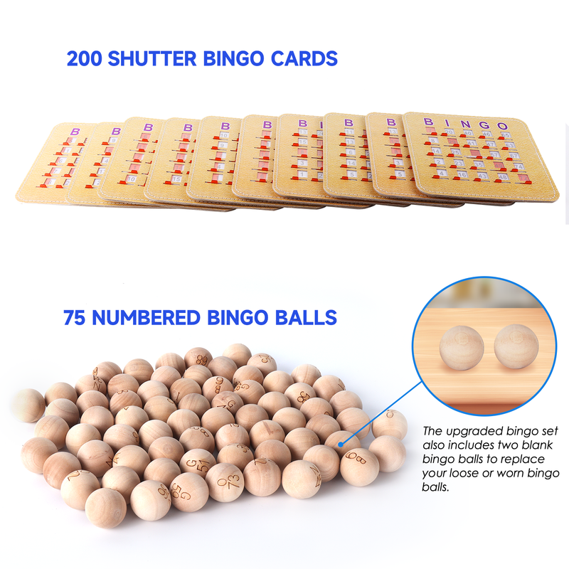 Bingo Game Set with Bingo Cage and Calling Master Board, Bingo Balls, Shutter Bingo Cards