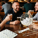 Large Bingo Game Set with 12" Bingo Cage and 1.5" Ping Pong Size Bingo Balls, Plastic Master Board