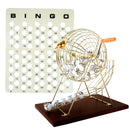 Large Bingo Game Set with Bingo Cage and Bingo Balls, Plastic Master Board (Wood Base)