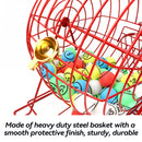 Bingo Game Set with Jumbo Bingo Cage and Bingo Balls, Master Board - Black/Red