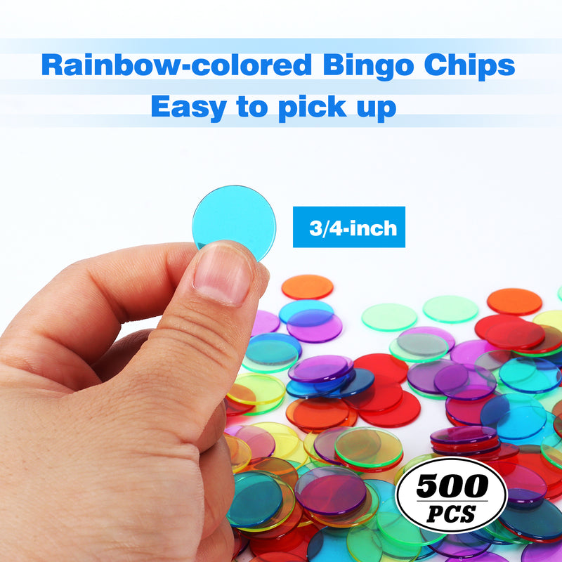 Bingo Game Set with 50/100 Bingo Cards, 500/1000 Bingo Chips & Deck Bingo Calling Cards for Family Play