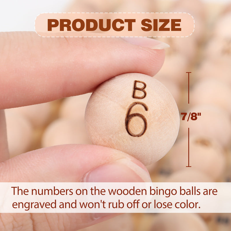 7/8-Inch Solid Wood Replacement Bingo Balls