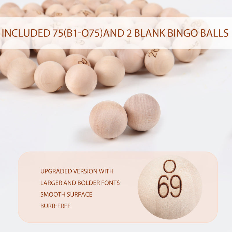 7/8-Inch Solid Wood Replacement Bingo Balls