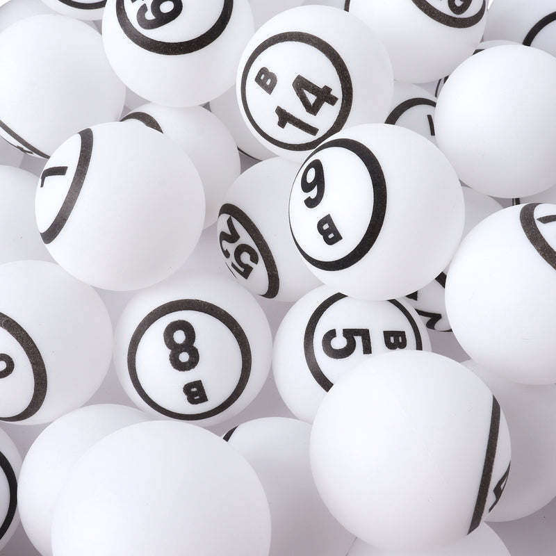 1.5" White Ping Pong Size Replacement Bingo Balls ( Single Side Printed)