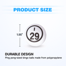 1.55" White Ping Pong Size Replacement Bingo Balls ( Single Side Printed)