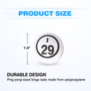 1.5" White Ping Pong Size Replacement Bingo Balls ( Single Side Printed)