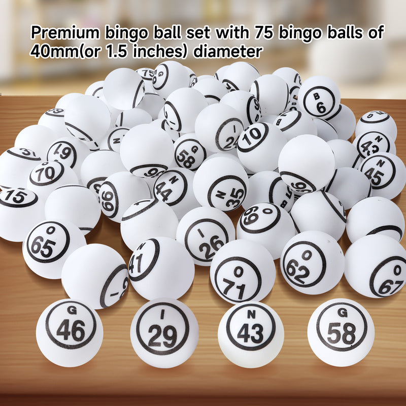1.5" White Ping Pong Size Replacement Bingo Balls ( Single Side Printed)
