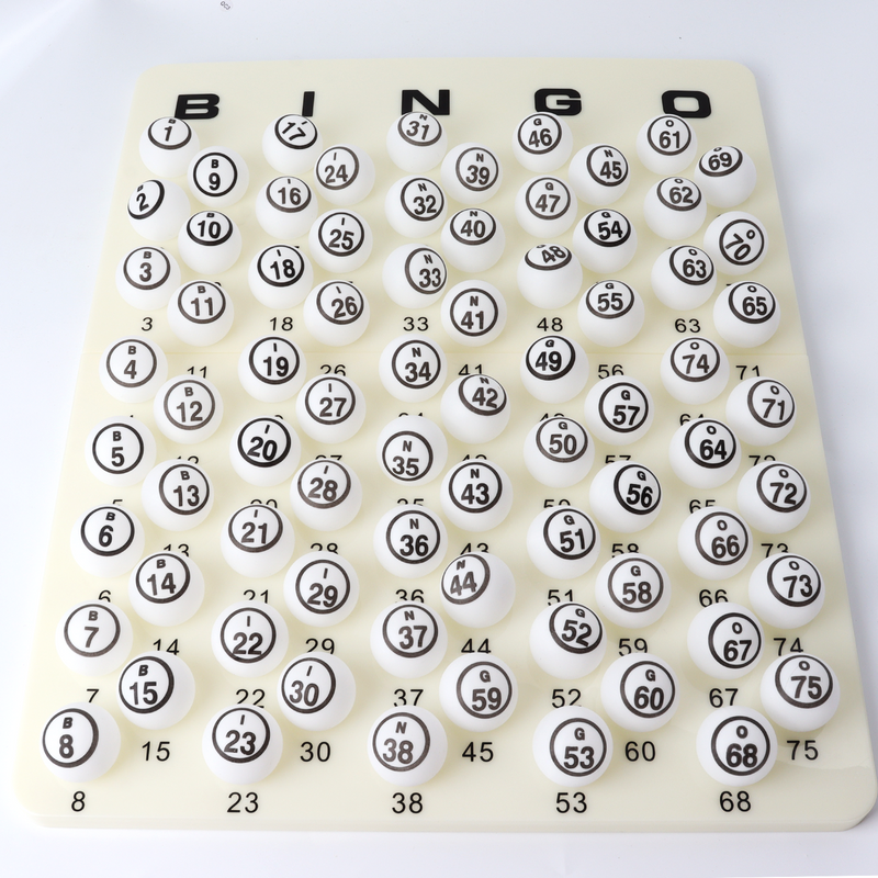1.5" White/Multi-color Replacement Bingo Balls of Ping Pong Size for Large Bingo Cage ( Single/Double Side Printed)