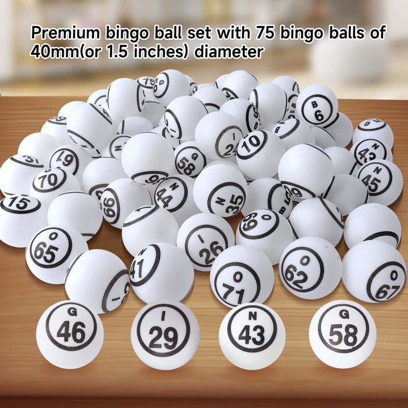 1.5" White/Multi-color Replacement Bingo Balls of Ping Pong Size for Large Bingo Cage ( Single/Double Side Printed)
