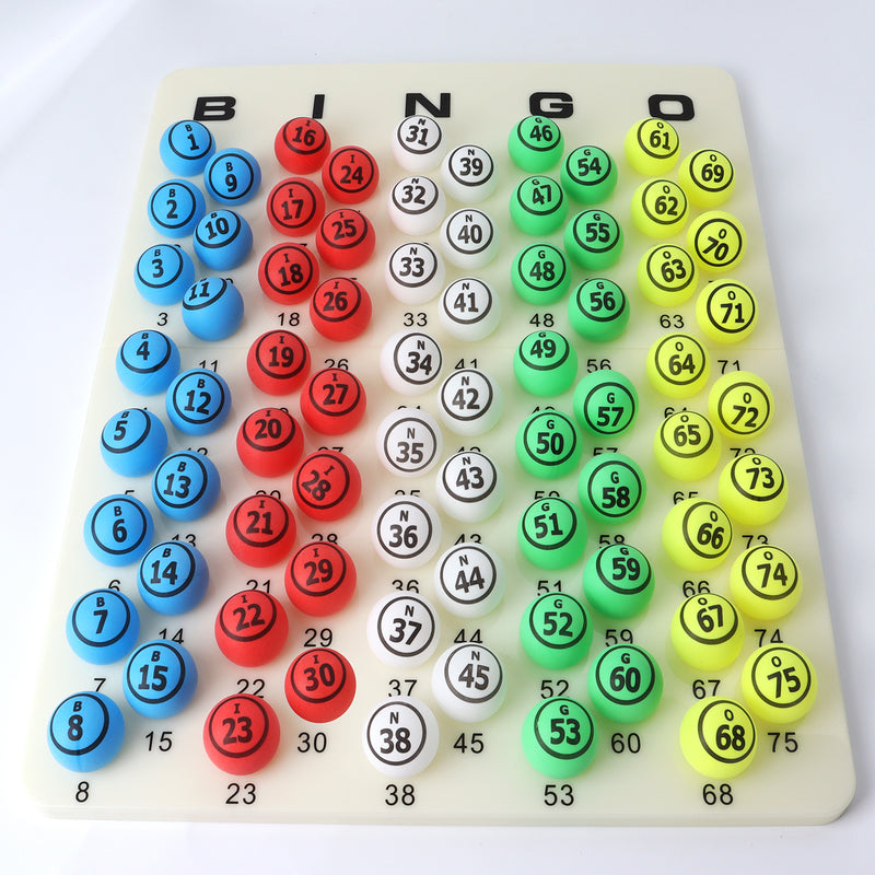 1.5" Multi-color Ping Pong Size Replacement Bingo Balls (Single Side Printed)