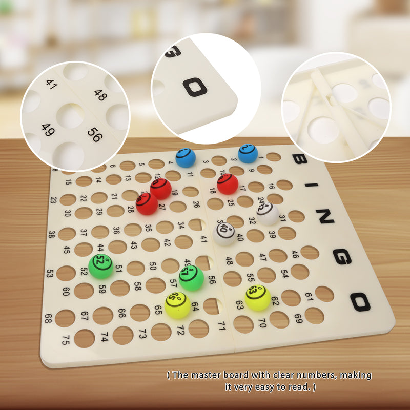 Bingo Game Master Board Bingo Calling Board Family Game for 1.5" Pingpong Bingo Balls