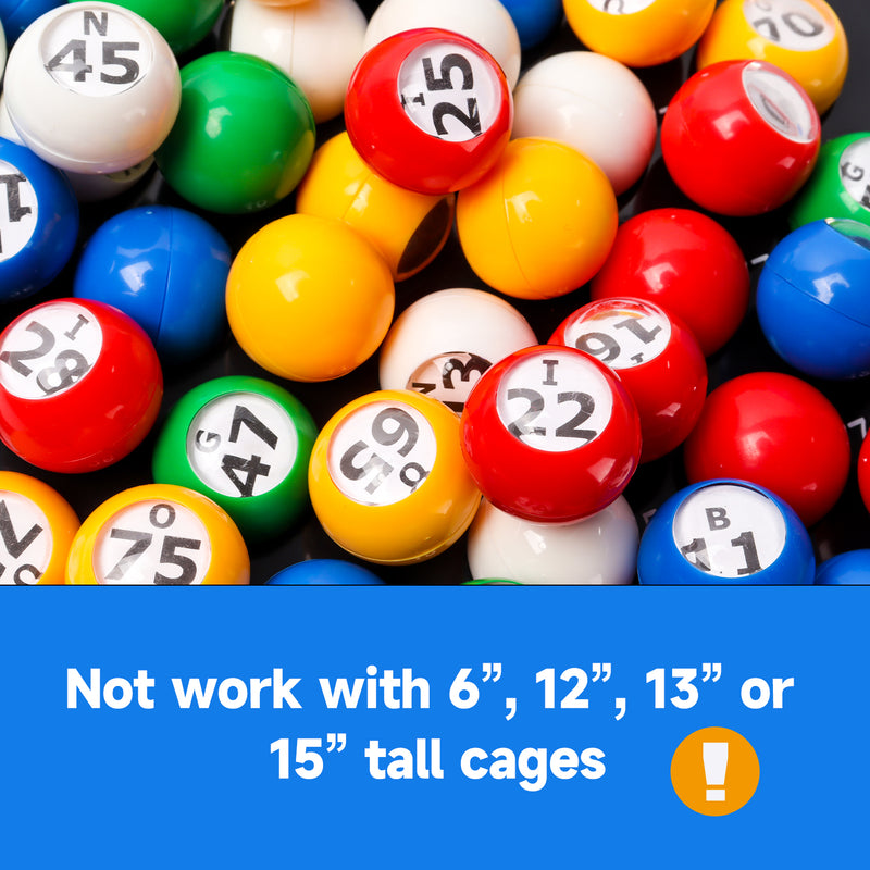 Bingo Game Master Board and 7/8" Multi-Color Plastic Bingo Balls with Easy Read Window (Black/White)
