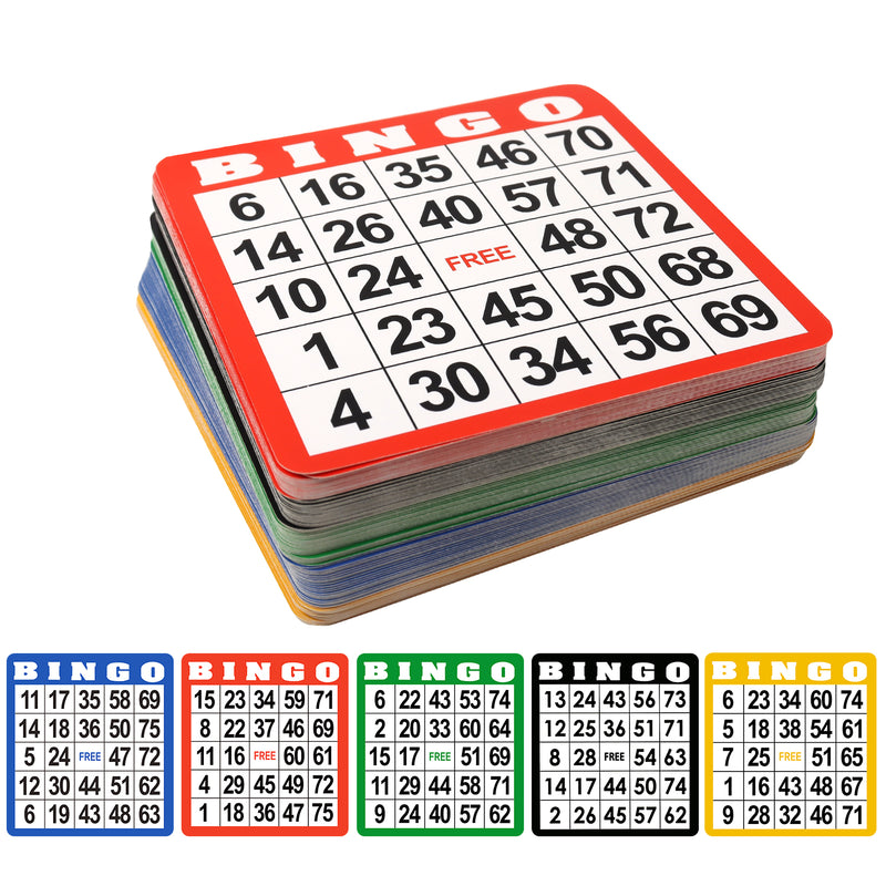Multi-Color Bingo Cards, Bingo Sheets with Four Colors