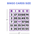 100-Pack Jumbo Easy Read Bingo Game Cards with Large Printed Numbers