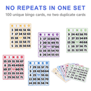 100-Pack Jumbo Easy Read Bingo Game Cards with Large Printed Numbers