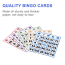 100-Pack Jumbo Easy Read Bingo Game Cards with Large Printed Numbers