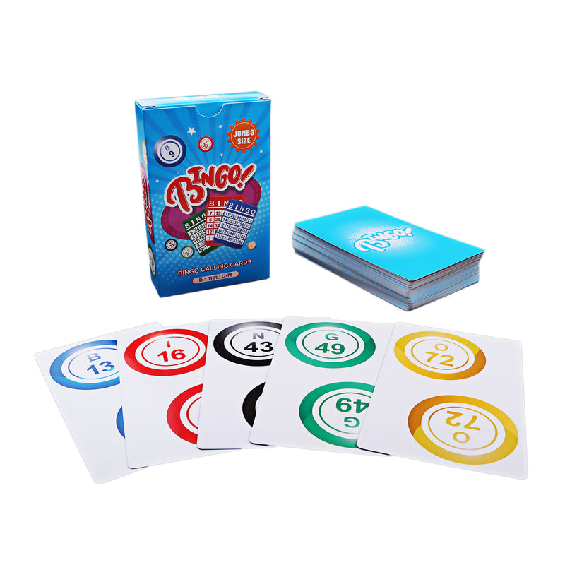 Jumbo Bingo Calling Cards, Plastic Coated Bingo Playing Deck of Cards