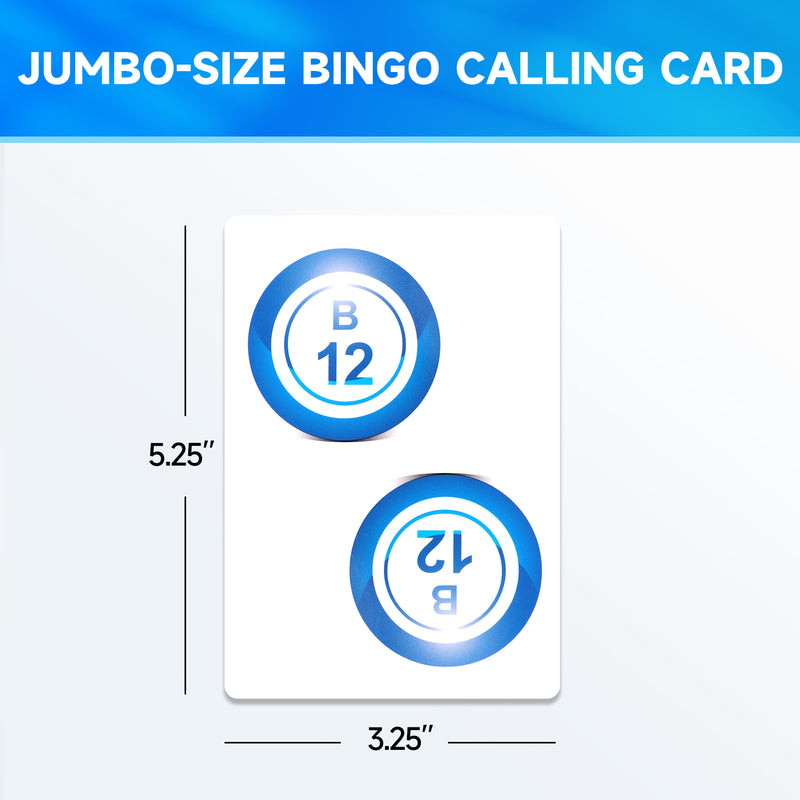 Jumbo Bingo Calling Cards, Plastic Coated Bingo Playing Deck of Cards