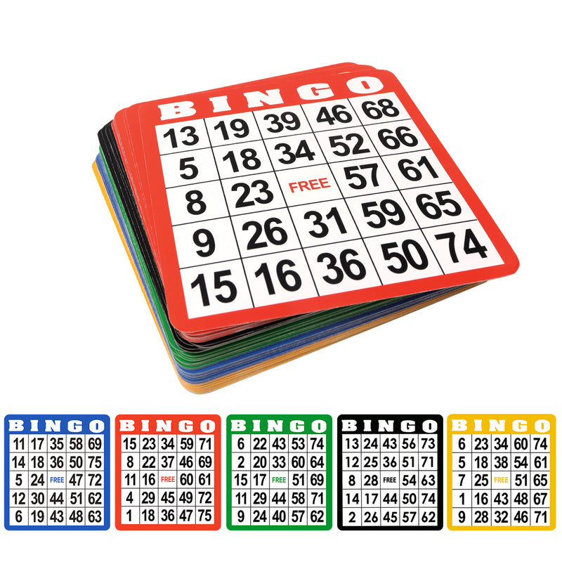 Multi-Color Bingo Cards, Bingo Sheets with Four Colors (50-Pack)