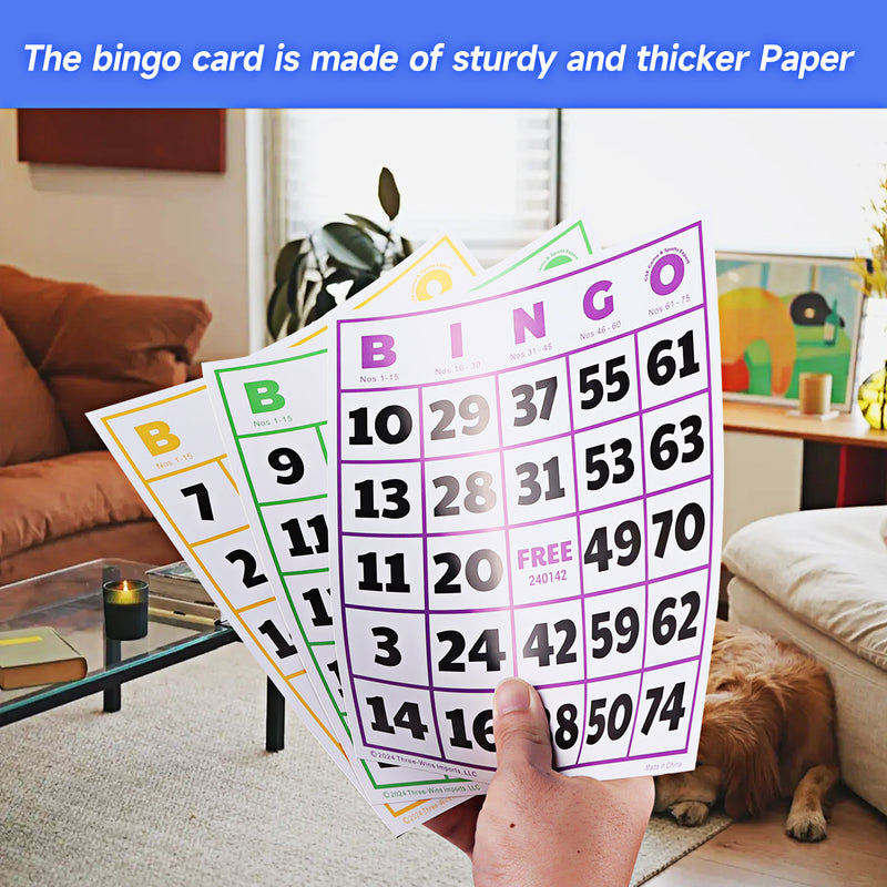 50-Packs Jumbo Bingo Cards with Large Font Numbers