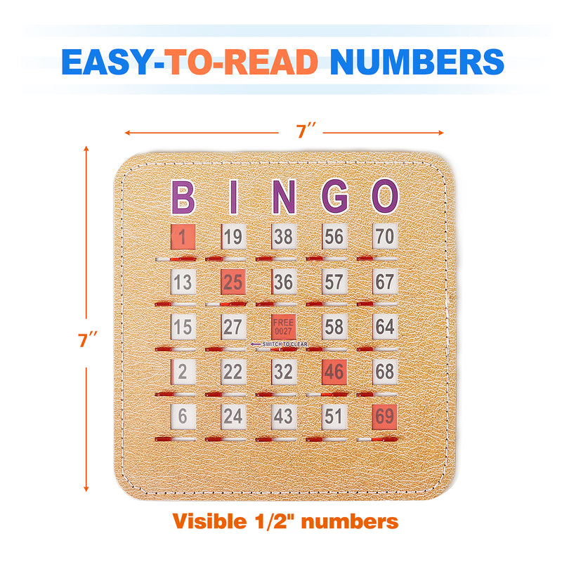 Easy-Read Large Print Shutter Bingo Cards with Sliding Windows