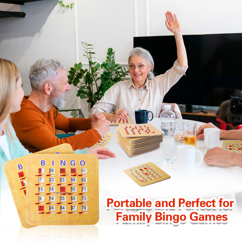 5 Ply Stitched Shutter Bingo Cards Easy Read Print Bingo Cardboard with Fingertip Quick Shutter Slide Window