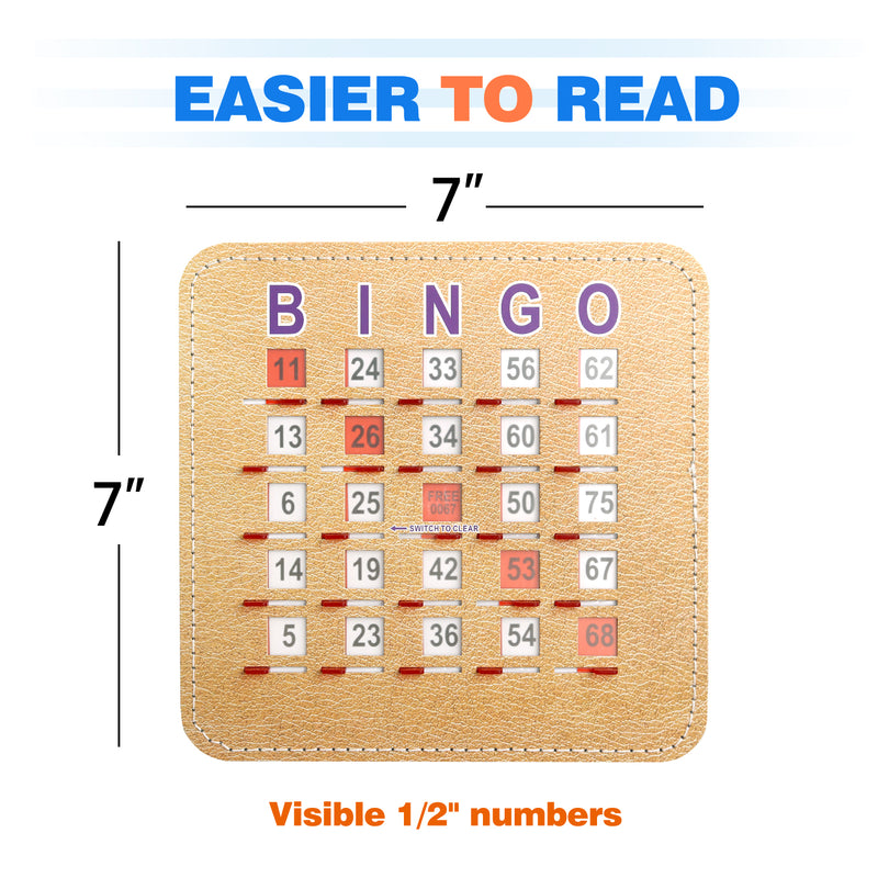 5Ply Stitched Shutter Bingo Cards, Easy-Read Large Print Bingo Cardboard with Sliding Windows (200-Pack)