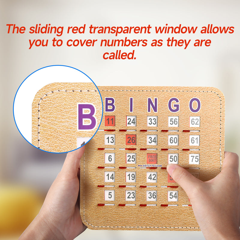 Easy-Read Large Print Shutter Bingo Cards with Sliding Windows