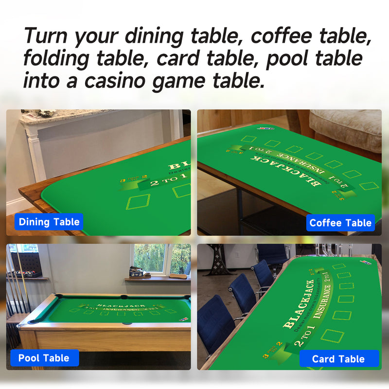 70" x 35" Casino Blackjack Tabletop Layout Matt