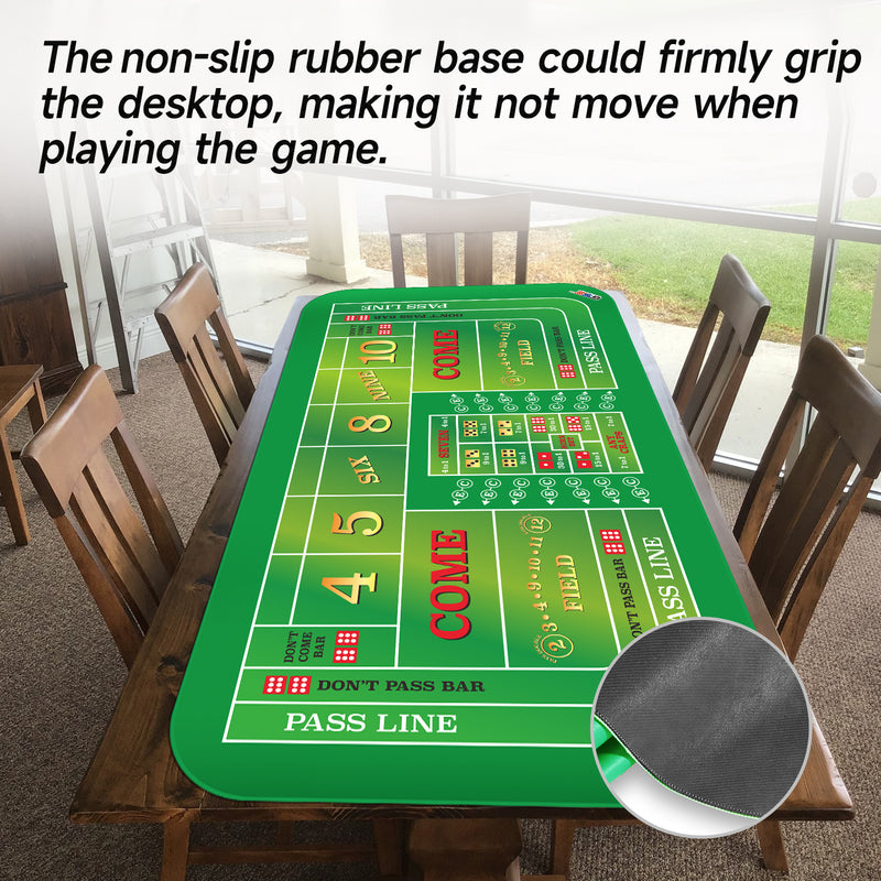 70" x 35" Double Dealer Craps Tabletop Layout Mat