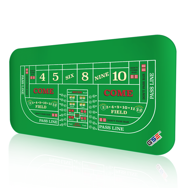 70" x 35" Casino Craps Tabletop Layout Mat with Carrying Bag, Non-Slip Rubber Layout Mat