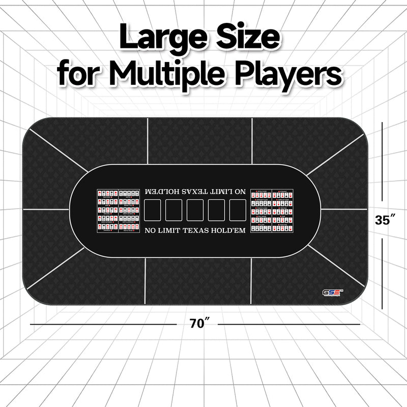 70" x 35" Casino Texas Hold'em Tabletop Layout Mat