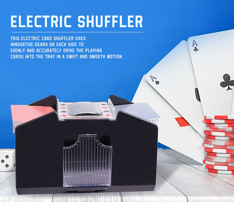 1-4 Deck Casino Automatic Electric Card Shuffler Battery-Operated Shuffler Machine for Playing Cards,Blackjack,Texas Hold'em,UNO,Bridge,Poker