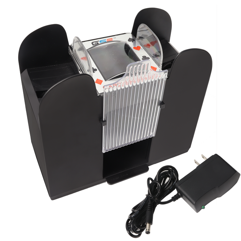 card shuffler that works with sleeves GSE 6-Deck Automatic Card Shuffler with Plug