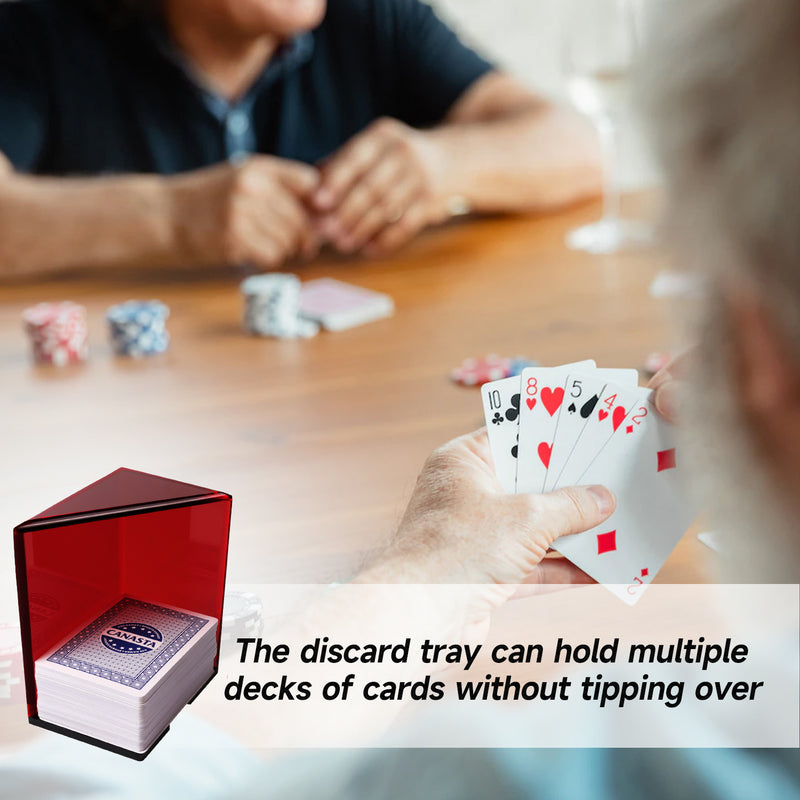 6 Deck Casino Grade Red Discard Holder Trays for Blackjack