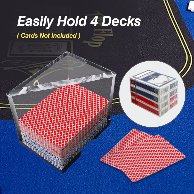 2/4/6/8 Deck Casino Blackjack Acrylic Discard Holder Tray for Standard Playing Card Casino Game