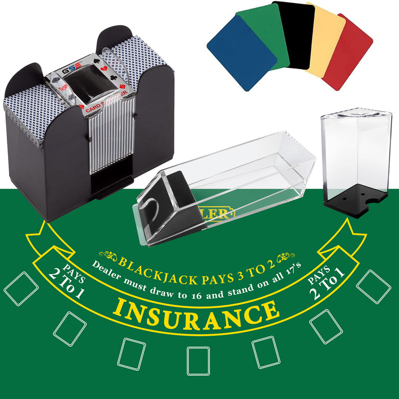 6 Decks Blackjack Dealing Shoe, Discard Holder, Layout, Cut Card Combo Set