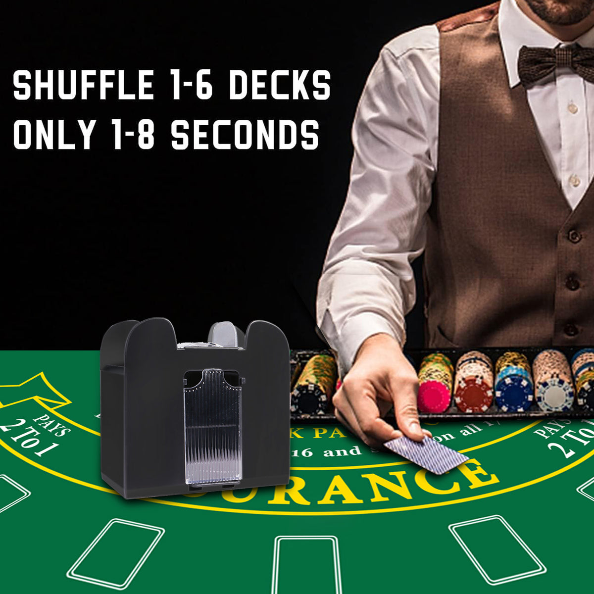 GSE Games & Sports Expert 8 Deck Blackjack Dealing Shoe,Discard