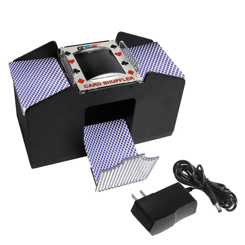 1-4 Deck Upgraded AC/DC-Power & Battery-Operated Card Shuffler