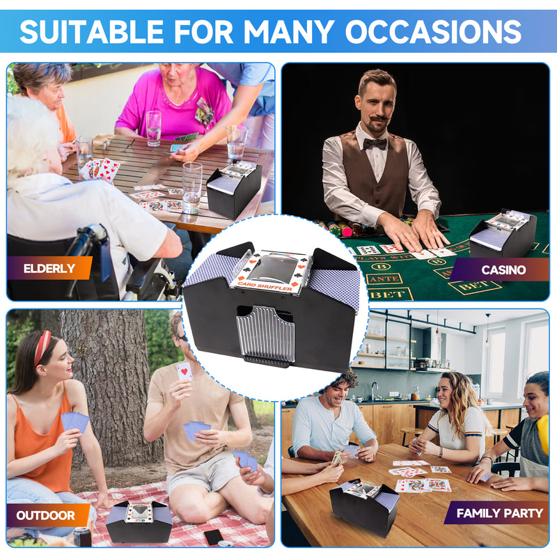 1-4 Deck Upgraded Battery-Operated Card Shuffler