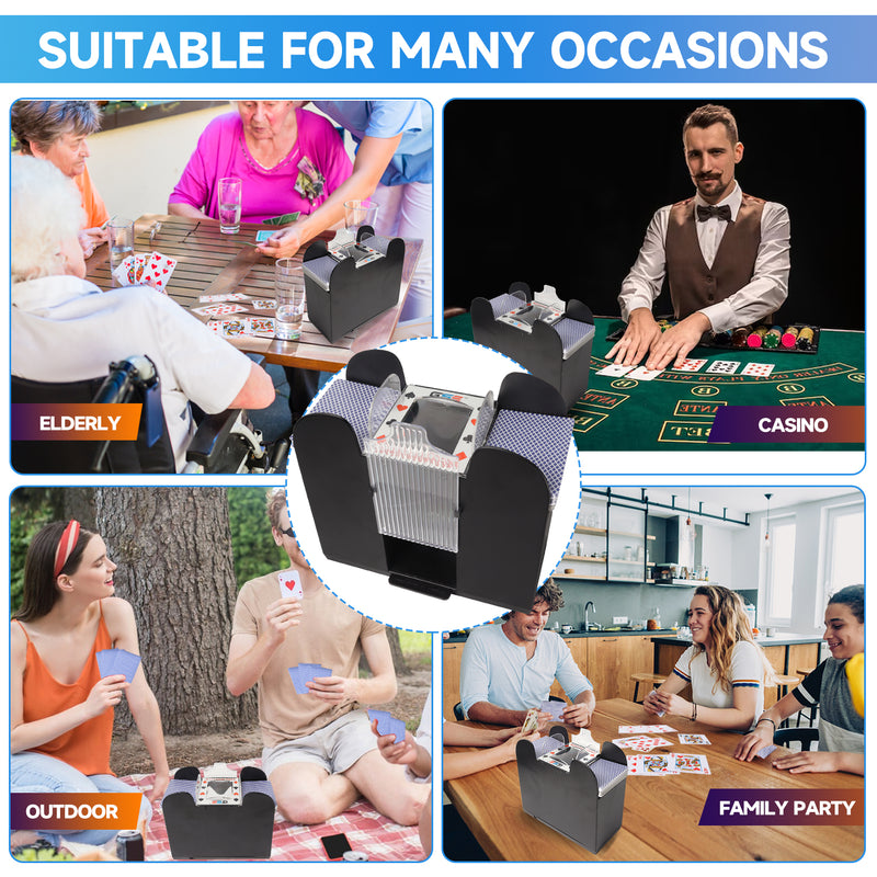 1-6 Deck Upgraded Battery-Operated Card Shuffler