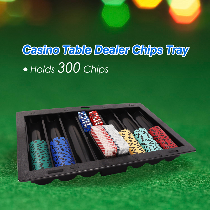 Casino Dealer Table Chips Tray Rack, Poker Table Trays for Poker Chips (Holds 300/450/500 Chips)