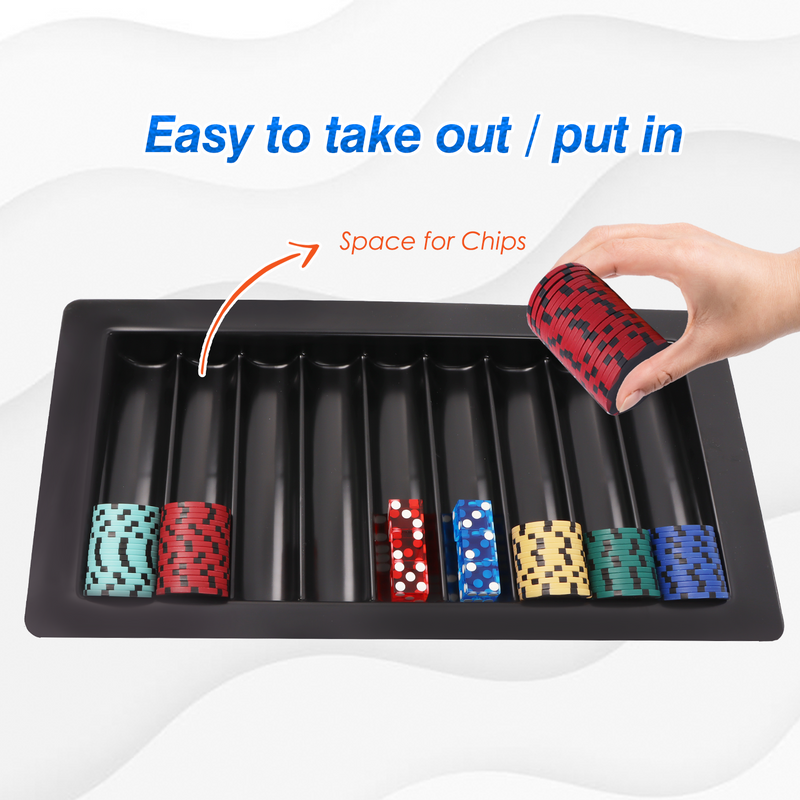 Casino Poker Table Trays Plastic Chip Trays Poker Chip Holder Games Table Accessories for Poker Table Game,Casino Game - Holds 300/450/500 Chips