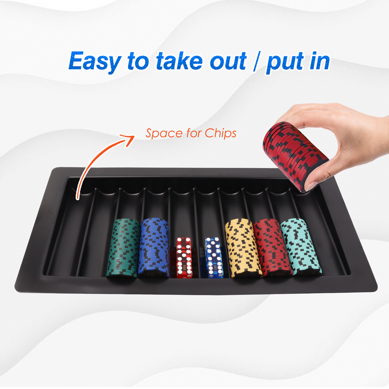 Casino Poker Table Trays Plastic Chip Trays Poker Chip Holder Games Table Accessories for Poker Table Game,Casino Game - Holds 300/450/500 Chips