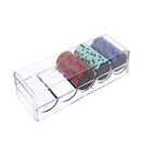 Acrylic Casino Chip Tray, Poker Chip Rack with Lid, Holds 100 Pieces Chips