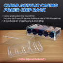 Acrylic Casino Chip Tray, Poker Chip Rack with Lid, Holds 100 Pieces Chips