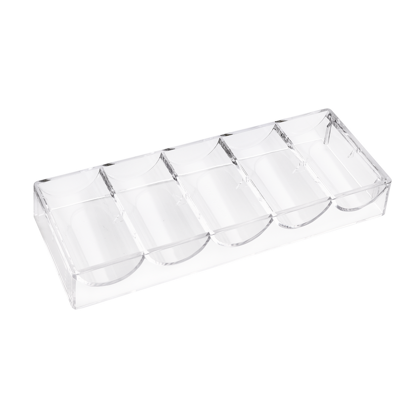 Durable Clear Acrylic Casino Chip Tray Poker Chip Rack, Each Tray Holds 100 Pieces Chips - 1/10-Pack