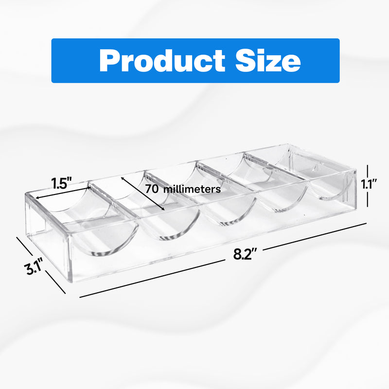 Acrylic Casino Chip Tray, Poker Chip Rack Holds 100 Pieces Chips