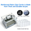 600pcs Acrylic Casino Poker Chip Case with 6 Trays