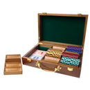 300/500 Counts Walnut Casino Poker Chips Carrier, Solid Wood Poker Chip Case